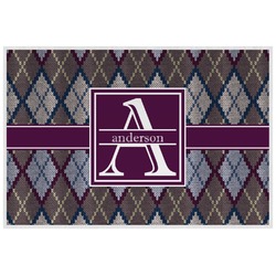 Knit Argyle Laminated Placemat w/ Name and Initial