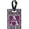 Knit Argyle Plastic Luggage Tag - Rectangular w/ Name and Initial