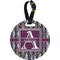 Knit Argyle Plastic Luggage Tag - Round (Personalized)