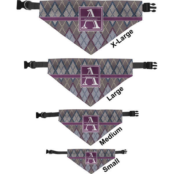 Knit Argyle Pet Bandana Sizes