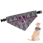 Knit Argyle Dog Bandana - Medium (Personalized)