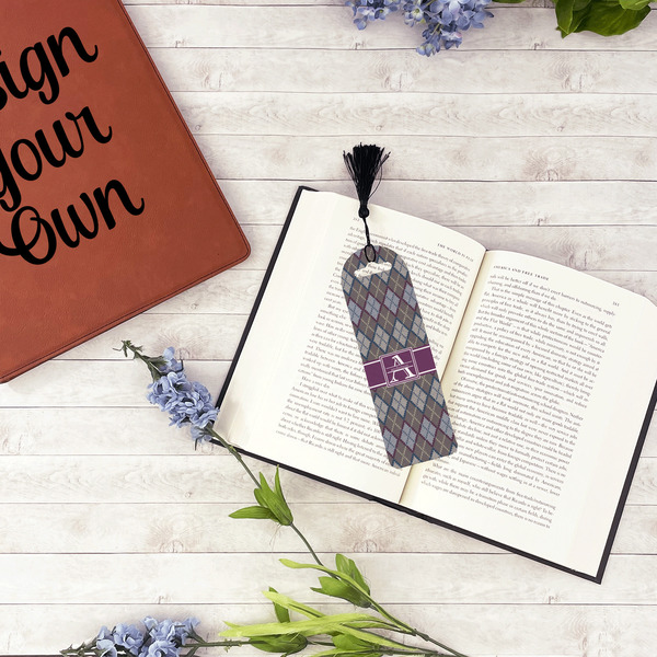 Knit Argyle Plastic Bookmarks - In Context