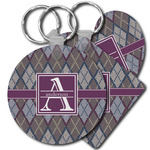 Knit Argyle Plastic Keychain (Personalized)