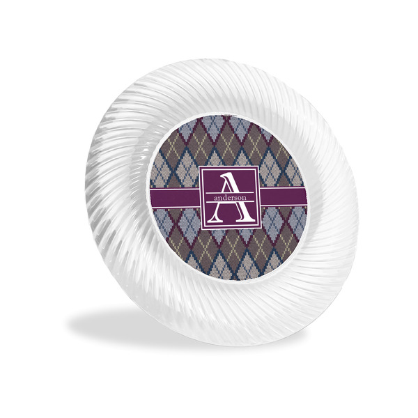 Custom Knit Argyle Plastic Party Appetizer & Dessert Plates - 6" (Personalized)