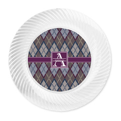 Knit Argyle Plastic Party Dinner Plates - 10" (Personalized)