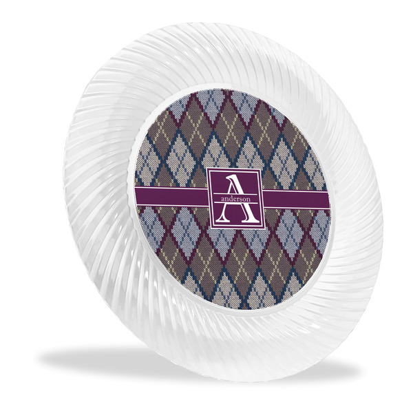 Custom Knit Argyle Plastic Party Dinner Plates - 10" (Personalized)