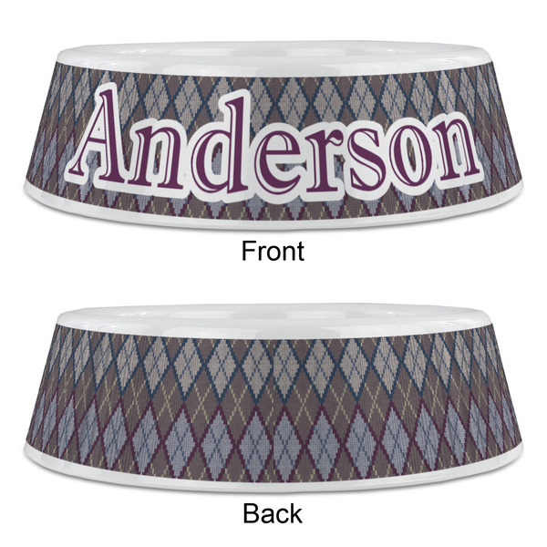 Knit Argyle Plastic Pet Bowls - Large - APPROVAL
