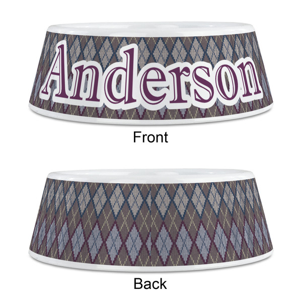 Knit Argyle Plastic Pet Bowls - Medium - APPROVAL