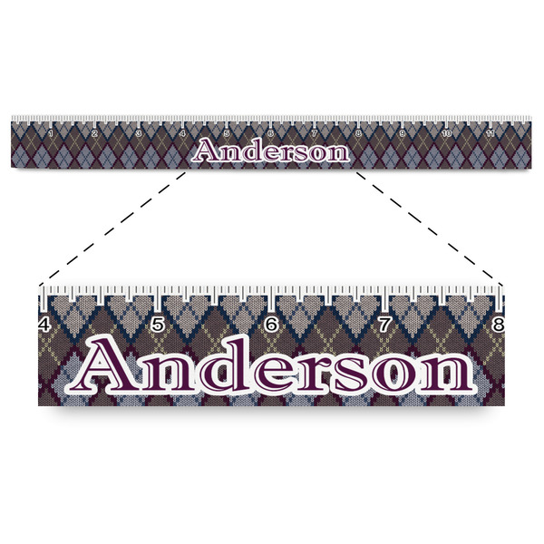 Custom Knit Argyle Plastic Ruler - 12" (Personalized)