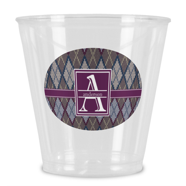 Custom Knit Argyle Plastic Shot Glass (Personalized)
