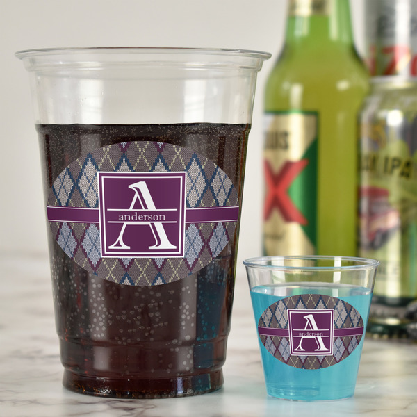 Knit Argyle Plastic Shot Glasses - In Context