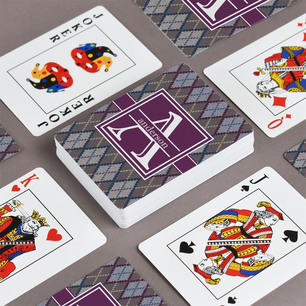 Knit Argyle Playing Cards - Front & Back View