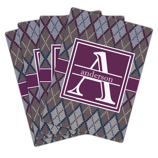 Knit Argyle Playing Cards - Hand Back View