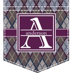 Knit Argyle Iron On Faux Pocket (Personalized)