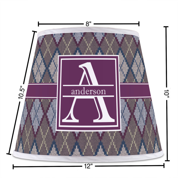 Knit Argyle Poly Film Empire Lampshade - Dimensions