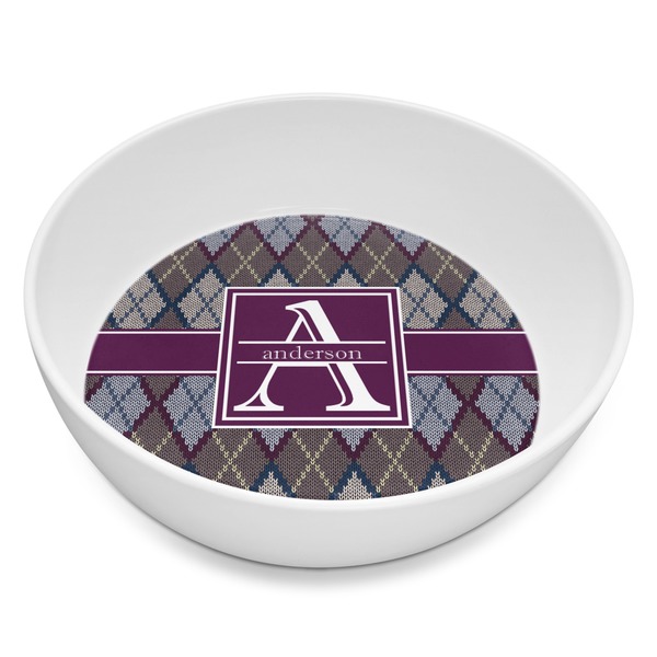 Custom Knit Argyle Melamine Bowl - 8 oz (Personalized)