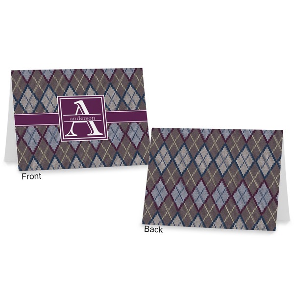 Knit Argyle Postcard - Front and Back