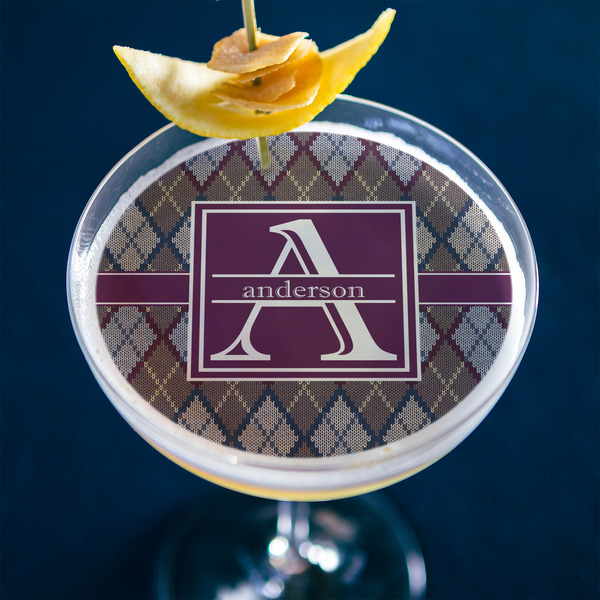 Knit Argyle Printed Drink Topper - XLarge - In Context