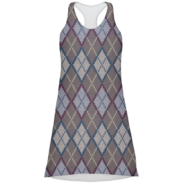 Custom Knit Argyle Racerback Dress - Large