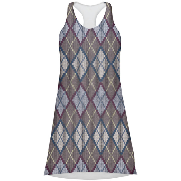Custom Knit Argyle Racerback Dress - Small