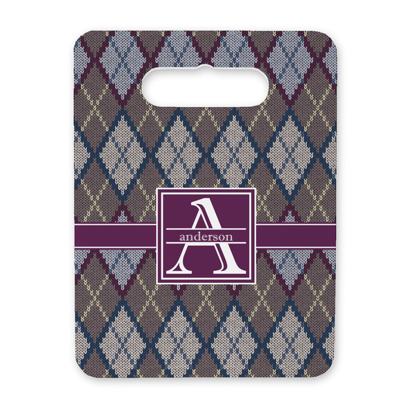 Custom Knit Argyle Rectangular Trivet with Handle (Personalized)