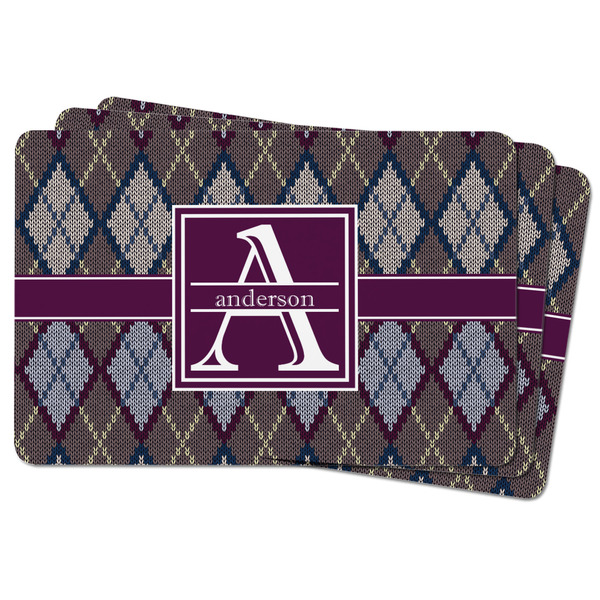Knit Argyle Rectangular Fridge Magnet - THREE