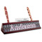 Knit Argyle Red Mahogany Nameplates with Business Card Holder - Angle