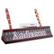 Knit Argyle Red Mahogany Nameplate with Business Card Holder (Personalized)