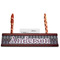 Knit Argyle Red Mahogany Nameplates with Business Card Holder - Straight