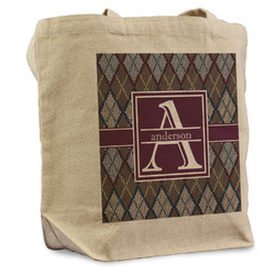 Knit Argyle Reusable Cotton Grocery Bag (Personalized)