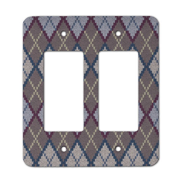 Custom Knit Argyle Rocker Style Light Switch Cover - Two Switch