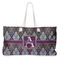 Knit Argyle Large Rope Tote Bag - Front View