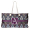 Knit Argyle Large Tote Bag with Rope Handles (Personalized)