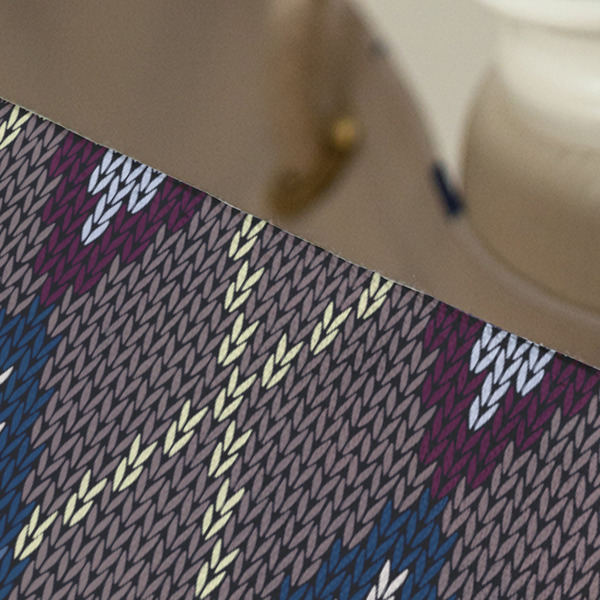 Knit Argyle Large Rope Tote - Close Up View