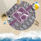 Knit Argyle Round Beach Towel Lifestyle