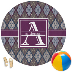 Knit Argyle Round Beach Towel (Personalized)