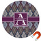 Knit Argyle Round Car Magnet - 10" (Personalized)