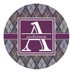 Knit Argyle Round Decal - Large (Personalized)