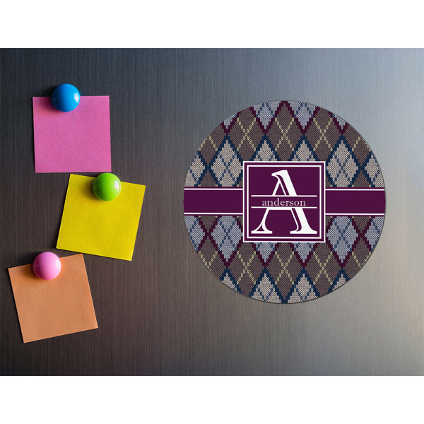 Knit Argyle Round Fridge Magnet - LIFESTYLE