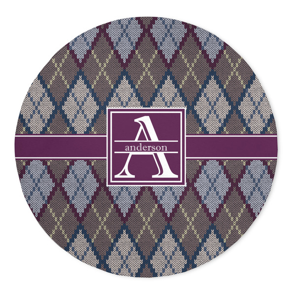 Custom Knit Argyle 5' Round Indoor Area Rug (Personalized)