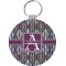 Knit Argyle Round Plastic Keychain (Personalized)