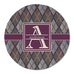 Knit Argyle Round Linen Placemat - Single Sided (Personalized)