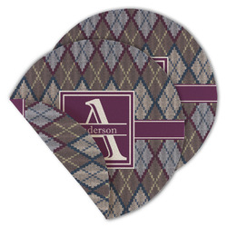 Knit Argyle Round Linen Placemat - Double Sided (Personalized)