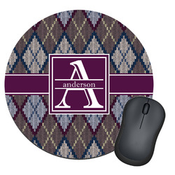 Knit Argyle Round Mouse Pad (Personalized)