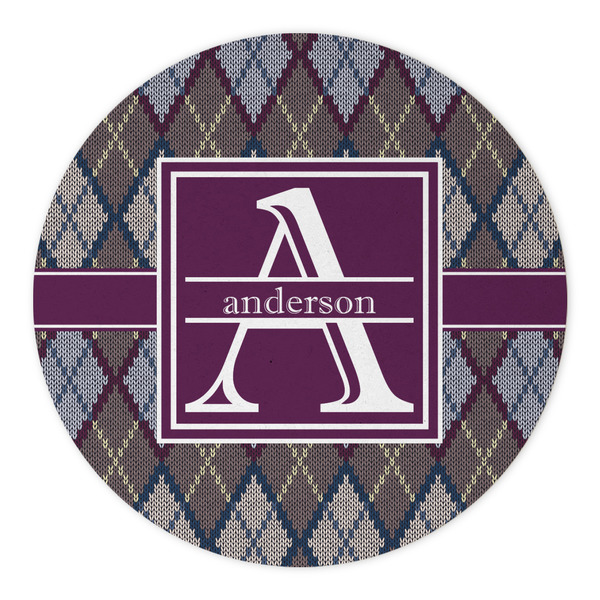 Knit Argyle Round Paper Coaster - Approval
