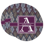 Knit Argyle Round Paper Coasters w/ Name and Initial