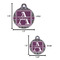 Knit Argyle Round Pet ID Tag - Large - Comparison Scale