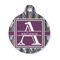 Knit Argyle Round Pet ID Tag - Small (Personalized)