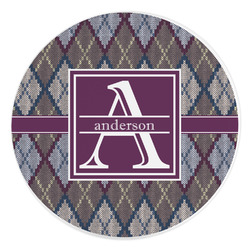 Knit Argyle Round Stone Trivet (Personalized)