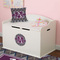Knit Argyle Round Wall Decal on Toy Chest